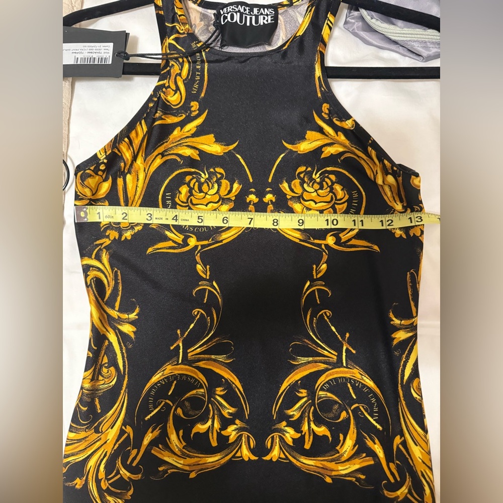Versace Jeans Couture Elegant Black and Gold Mini Dress - Picture 6 of 6